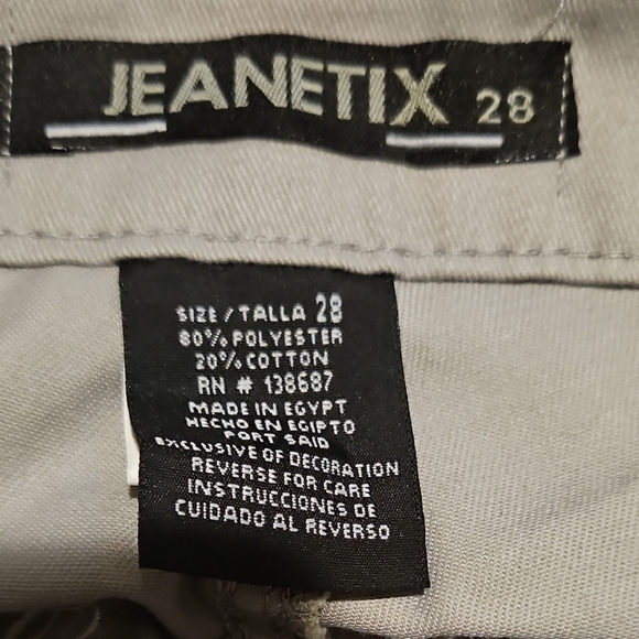 Jeanetix Men's Gray 8 Pocket Cargo Crisp Casual Shorts Knitted Belt Size 28 - Picture 8 of 10